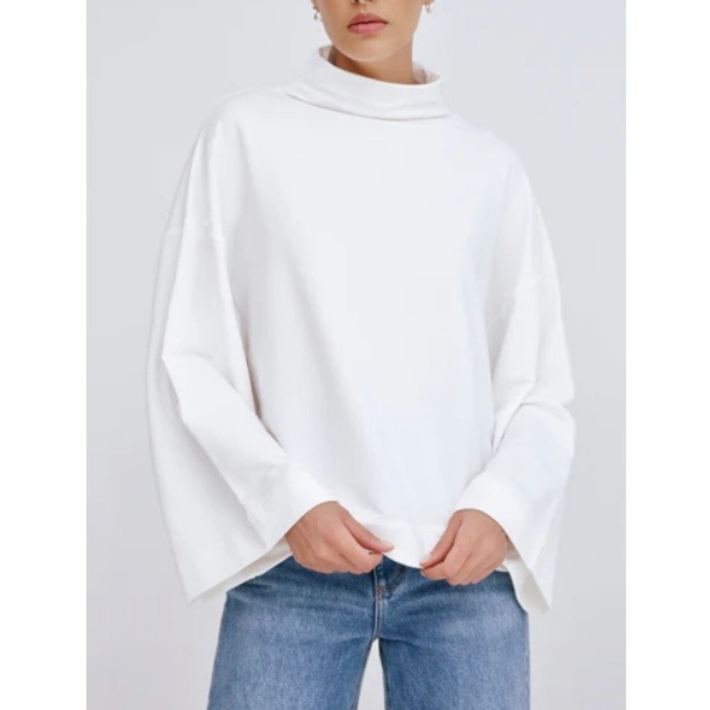 Marcella NY Women's Off White High Neck Oversized Amanda Sweatshirt Size 3XL NWT